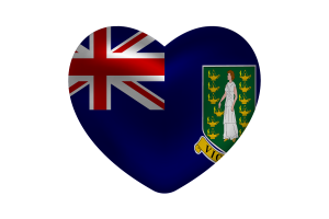 Love of British Virgin Islands Heart Shape flag