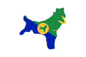 Christmas Island Map with Flag flag