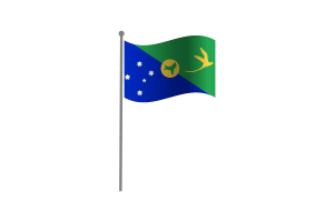 Waving Flag of Christmas Island flag