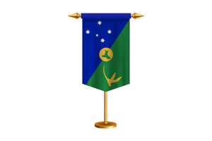 Christmas Island Flag Illustration with Stand flag