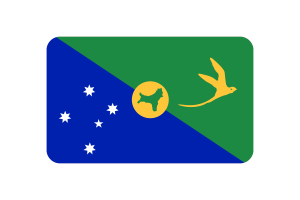 Christmas Island Flag Triangle Rounded Shape flag