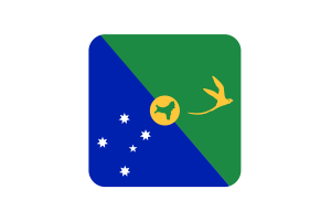 Christmas Island Flag Square Rounded Shape flag
