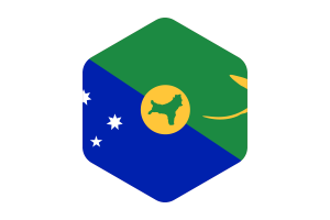 Christmas Island Flag Rounded Hexagon Shape flag
