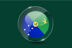 Christmas Island Flag Glossy Round Button flag