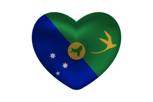 Love of Christmas Island Heart Shape flag