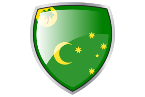 Cocos (Keeling) Islands Flag Couche Heraldic Shield flag