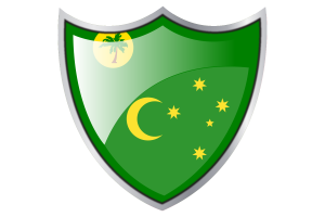 Shield with Flag of Cocos (Keeling) Islands flag