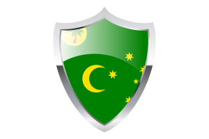 Cocos (Keeling) Islands Flag with Medieval Heater Shield flag