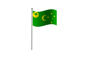 Waving Flag of Cocos (Keeling) Islands flag