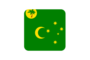 Cocos (Keeling) Islands Flag Square Rounded Shape flag