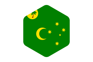 Cocos (Keeling) Islands Flag Rounded Hexagon Shape flag