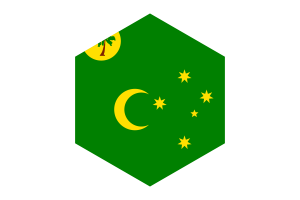Cocos (Keeling) Islands Flag Hexagon Shape flag