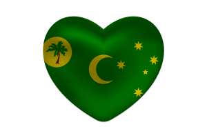 Love of Cocos (Keeling) Islands Heart Shape flag