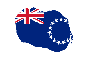 Cook Islands Map with Flag flag