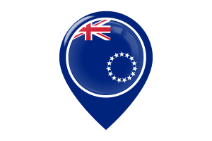 Cook Islands Flag Map Pin Icon flag