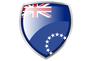 Cook Islands Flag Couche Heraldic Shield flag