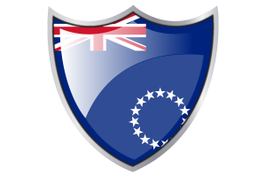 Shield with Flag of Cook Islands flag