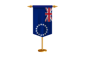 Cook Islands Flag Illustration with Stand flag
