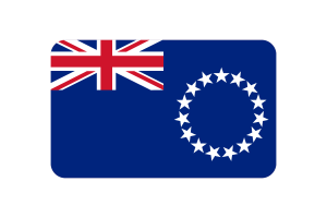 Cook Islands Flag Triangle Rounded Shape flag