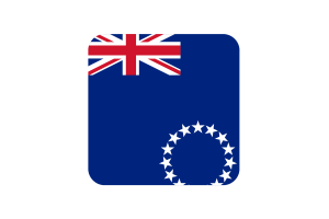 Cook Islands Flag Square Rounded Shape flag