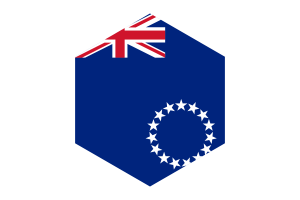 Cook Islands Flag Hexagon Shape flag