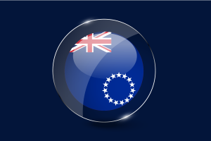 Cook Islands Flag Glossy Round Button flag