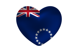 Love of Cook Islands Heart Shape flag