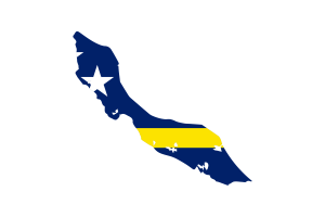 Curaçao Map with Flag flag