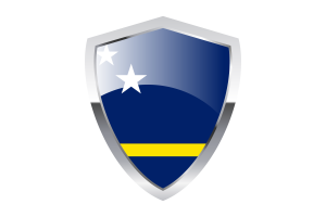 Curaçao Flag with Pointed Triangular Shield flag