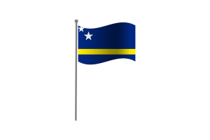 Waving Flag of Curaçao flag