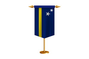Curaçao Flag Illustration with Stand flag