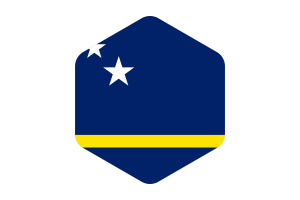 Curaçao Flag Rounded Hexagon Shape flag