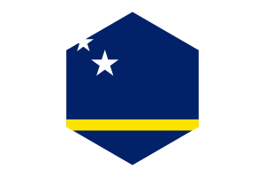 Curaçao Flag Hexagon Shape flag