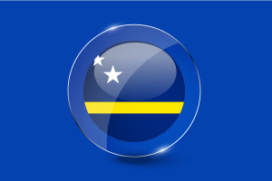 Curaçao Flag Glossy Round Button flag