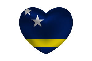 Love of Curaçao Heart Shape flag