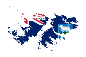 Falkland Islands Map with Flag flag