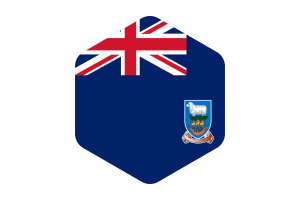 Falkland Islands Flag Rounded Hexagon Shape flag