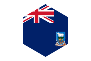Falkland Islands Flag Hexagon Shape flag