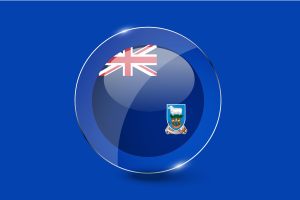 Falkland Islands Flag Glossy Round Button flag