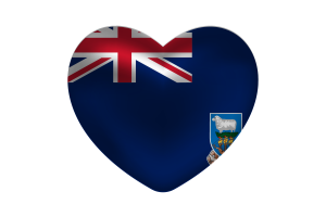 Love of Falkland Islands Heart Shape flag