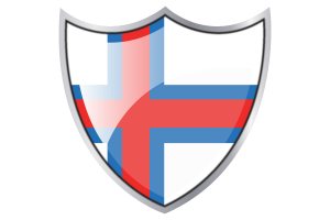 Scudo con la bandiera delle Isole Faroe flag