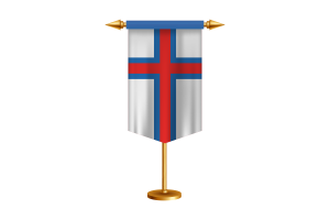 Illustrazione della bandiera delle Isole Faroe con supporto flag