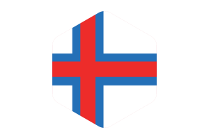 Bandiera delle Isole Faroe forma esagono arrotondato flag