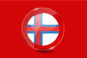 Pulsante rotondo lucido della bandiera delle Isole Faroe flag