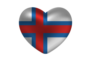 Amore delle Isole Faroe forma cuore flag