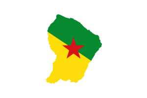 French Guiana Map with Flag flag