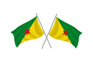 French Guiana Waving Friendship Flag flag