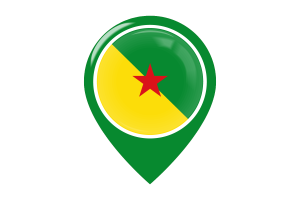 French Guiana Flag Map Pin Icon flag