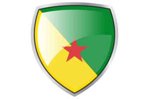 French Guiana Flag Couche Heraldic Shield flag