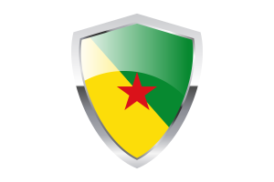 French Guiana Flag with Pointed Triangular Shield flag